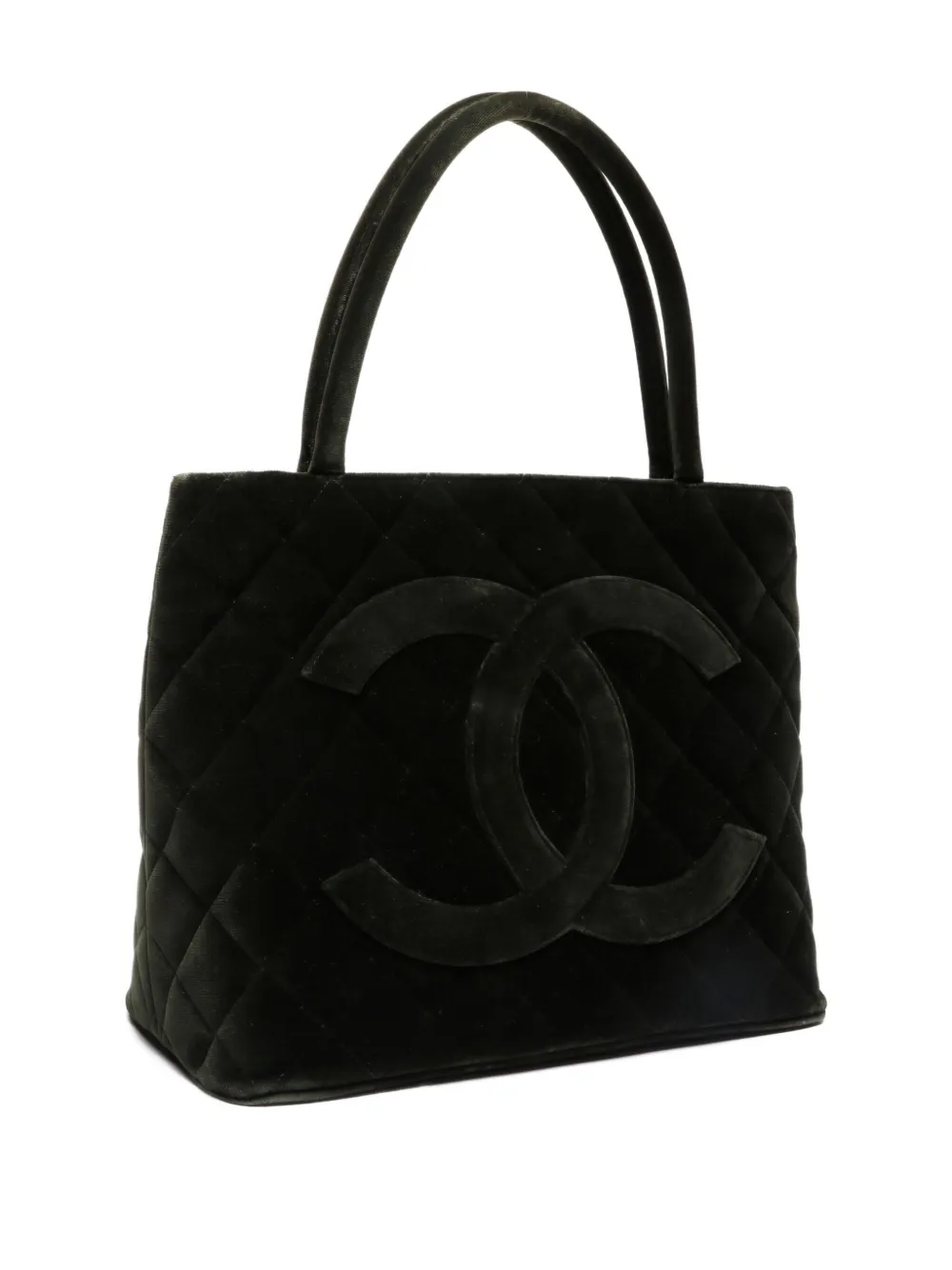 Pre-owned Chanel 1990s Quilted Medallion Tote Bag In Green