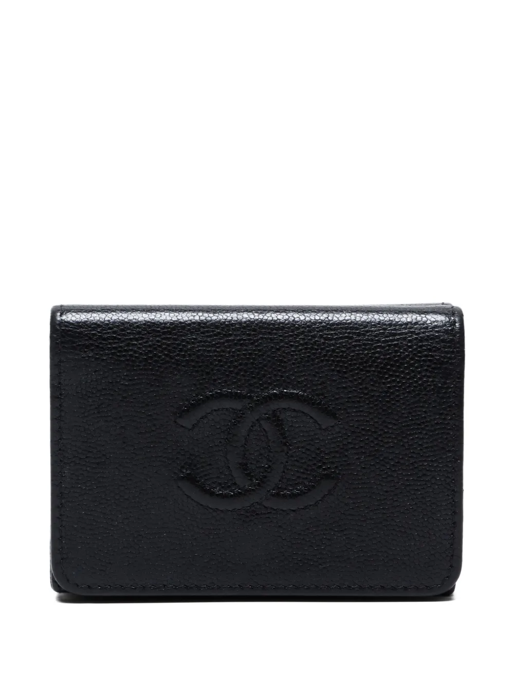 CHANEL Pre-Owned 2018-2019 Mark Caviar leather wallet - ブラック CHANEL Pre-Owned 2018-2019 Mark Caviar leather wallet - ブラック