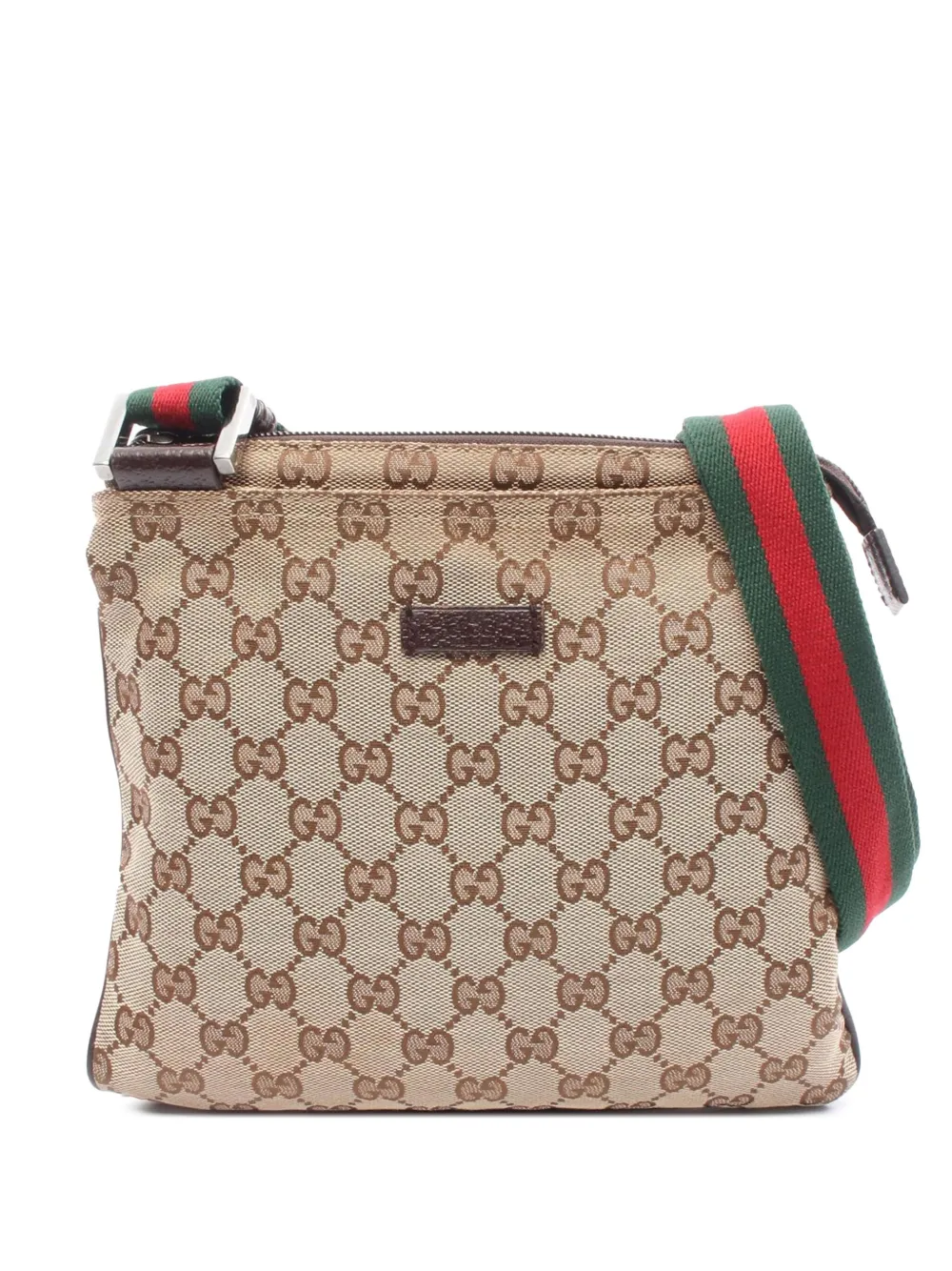 Gucci Pre-Owned 2000-2015 GGキャンバス ウェブ ショルダーバッグ - ブラウン Gucci Pre-Owned 2000-2015 GGキャンバス ウェブ ショルダーバッグ - ブラウン