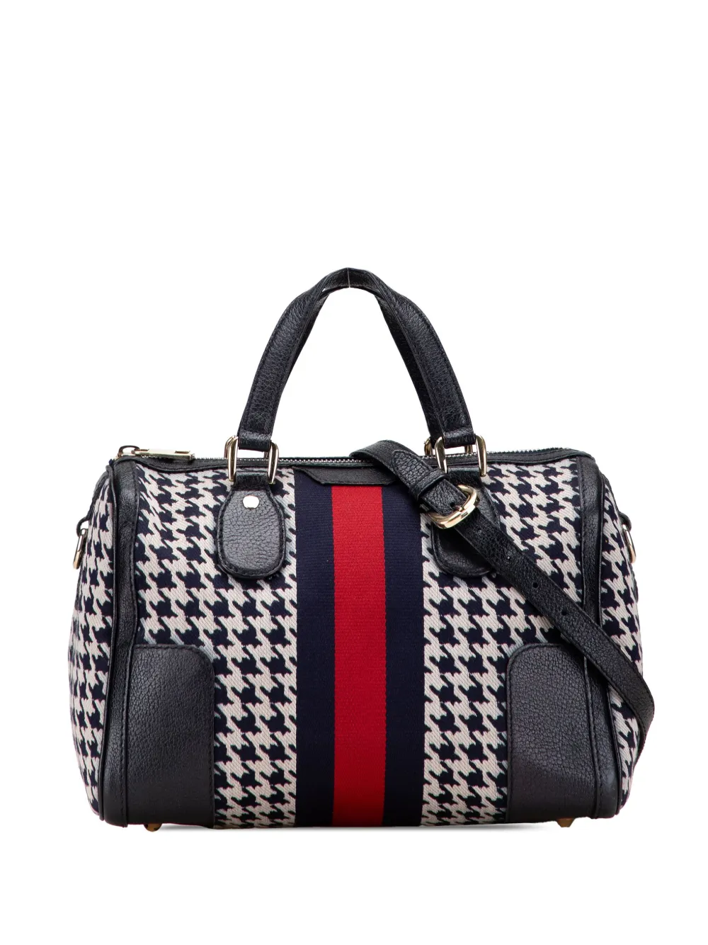 Gucci Pre-Owned 2000-2015 Cotton Seventies Web Boston Bag satchel - Gucci Pre-Owned 2000-2015 Cotton Seventies Web Boston Bag satchel -