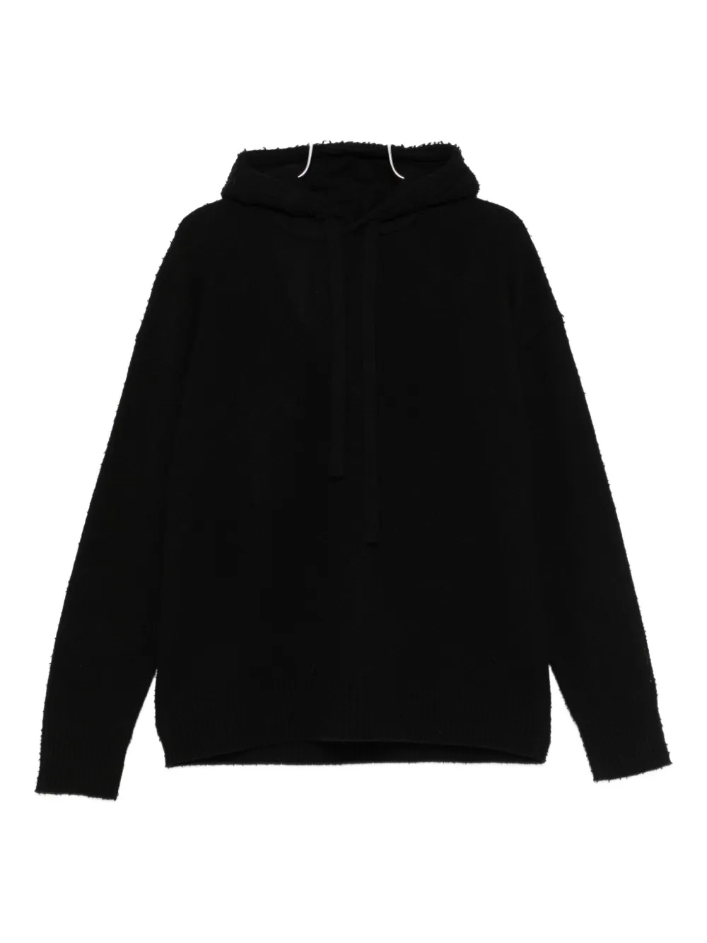 Roberto Collina frayed-hem hoodie - Nero