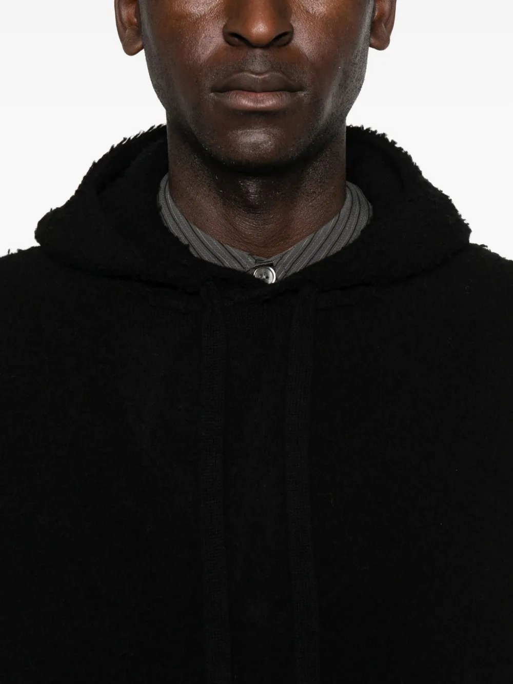 Roberto Collina Hoodie met franje afwerking Zwart