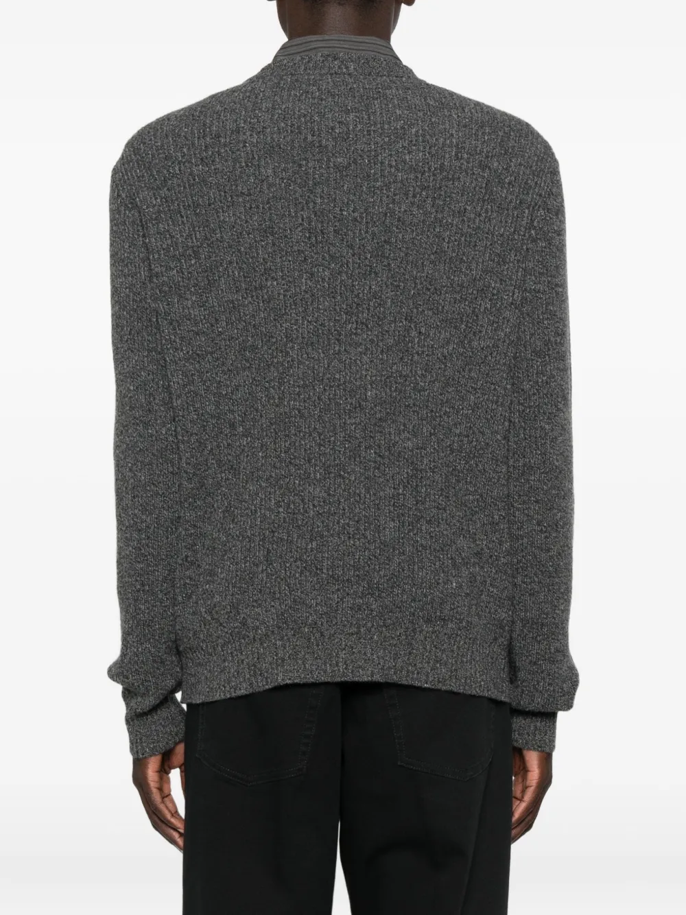 Roberto Collina Geribbelde sweater met ronde hals Grijs