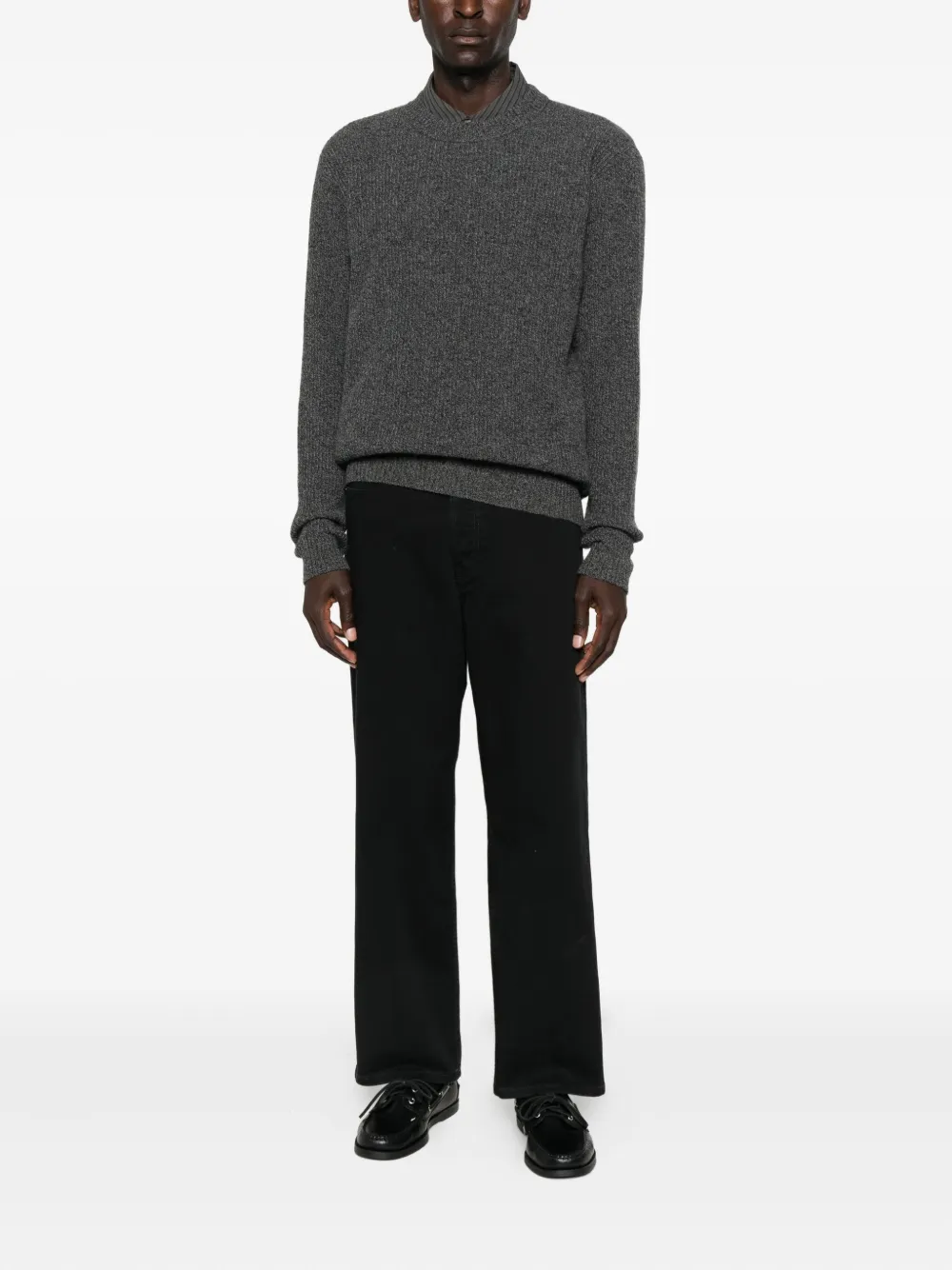 Roberto Collina ribbed crew-neck sweater - Grijs