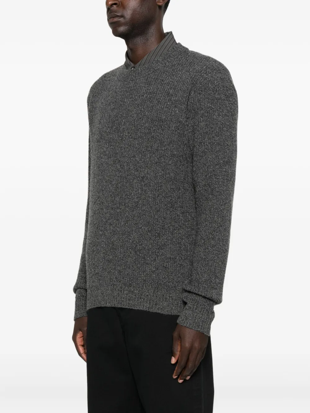 Roberto Collina Geribbelde sweater met ronde hals Grijs