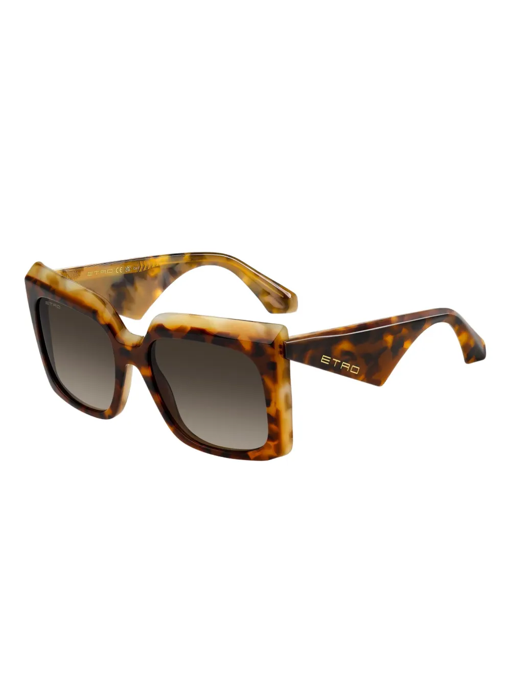 ETRO Zonnebril met schildpadschild-design en geometrisch montuur - Bruin