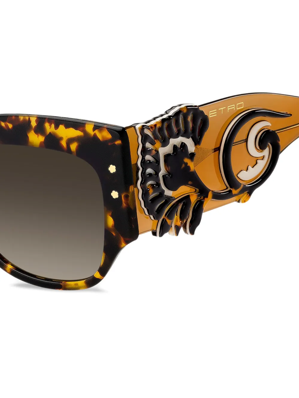 Etro Blossom-embellished Tortoiseshell Sunglasses In Brown
