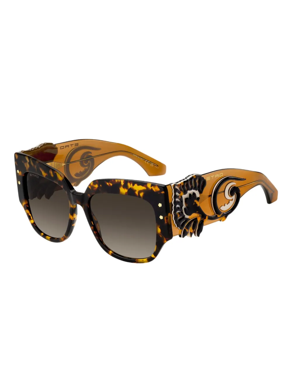ETRO blossom-embellished tortoiseshell sunglasses - Bruin