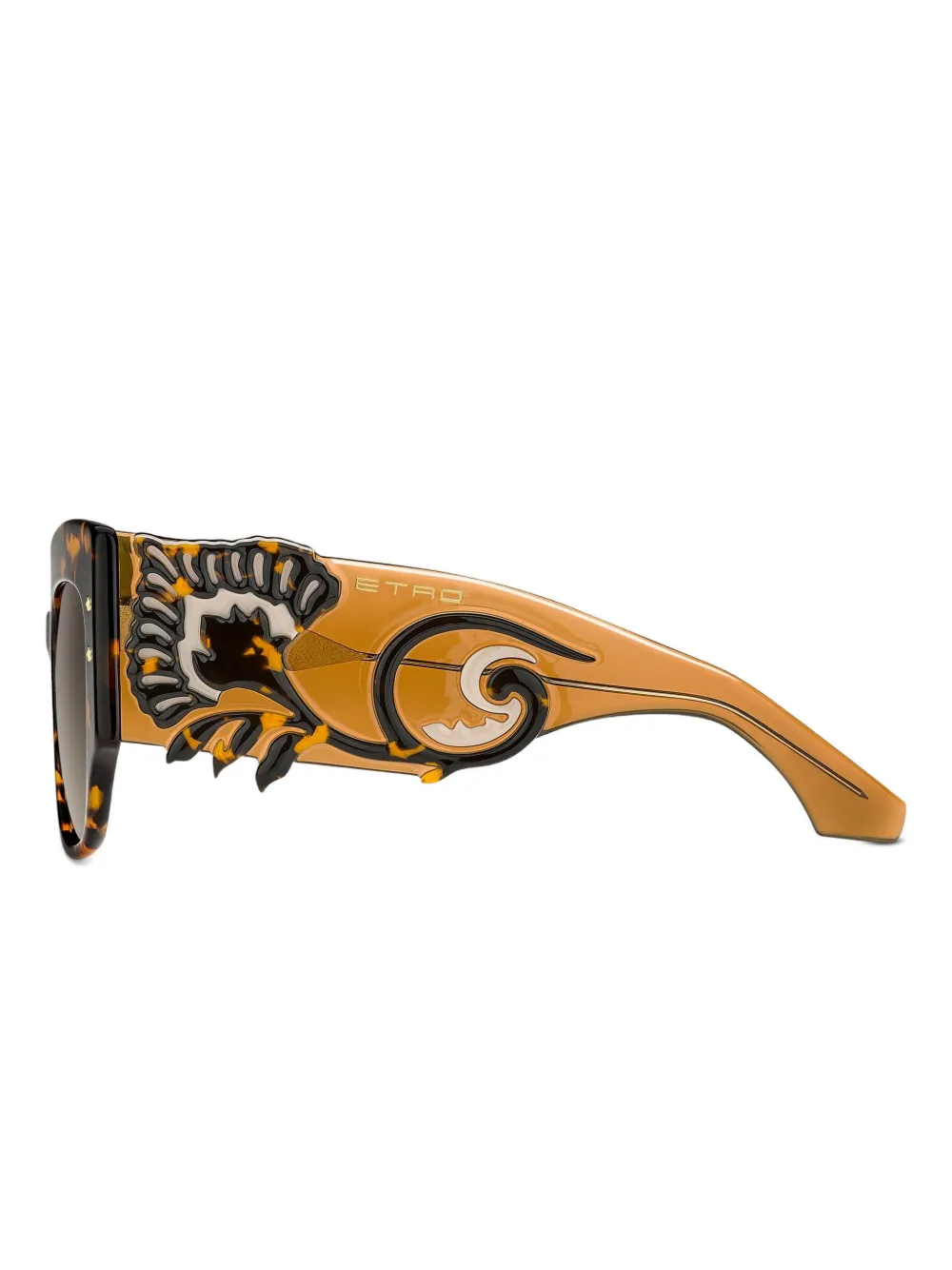 Etro Blossom-embellished Tortoiseshell Sunglasses In Brown