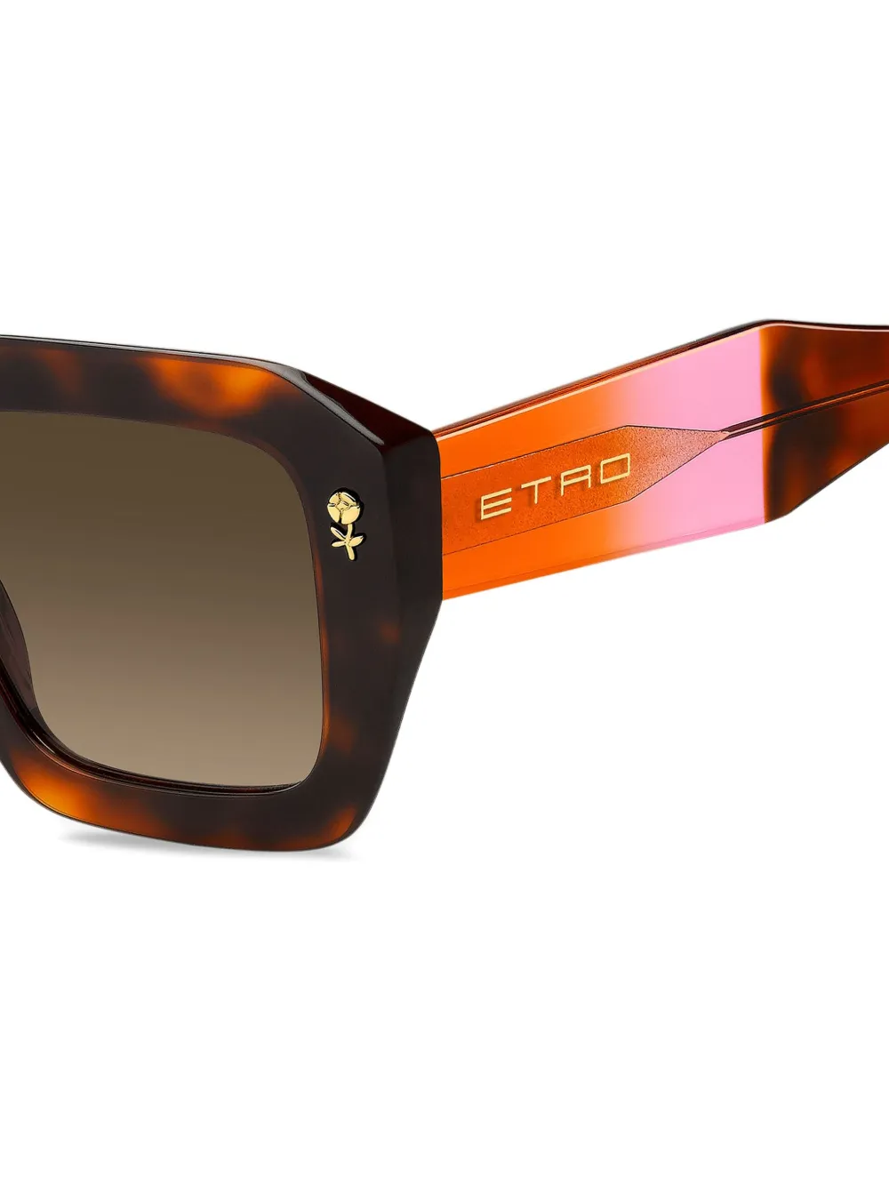 Etro 52mm Gradient Rectangular Sunglasses In Brown