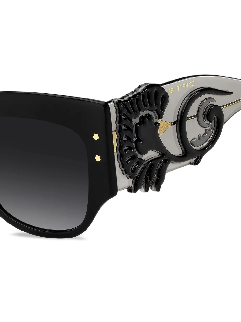 ETRO Blossom zonnebril met rechthoekig montuur Zwart