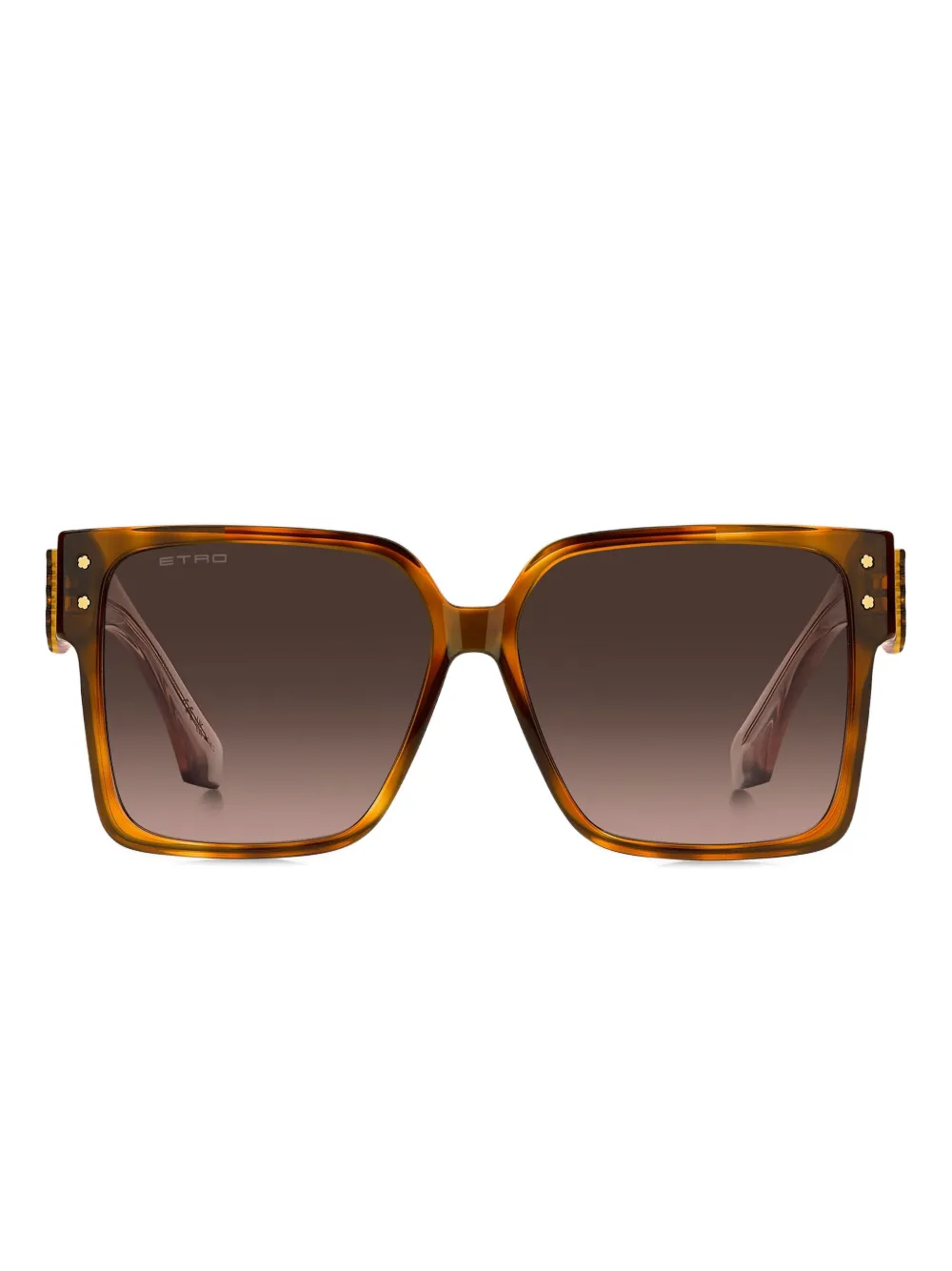 Etro Blossom-embellished Square Sunglasses In Brown