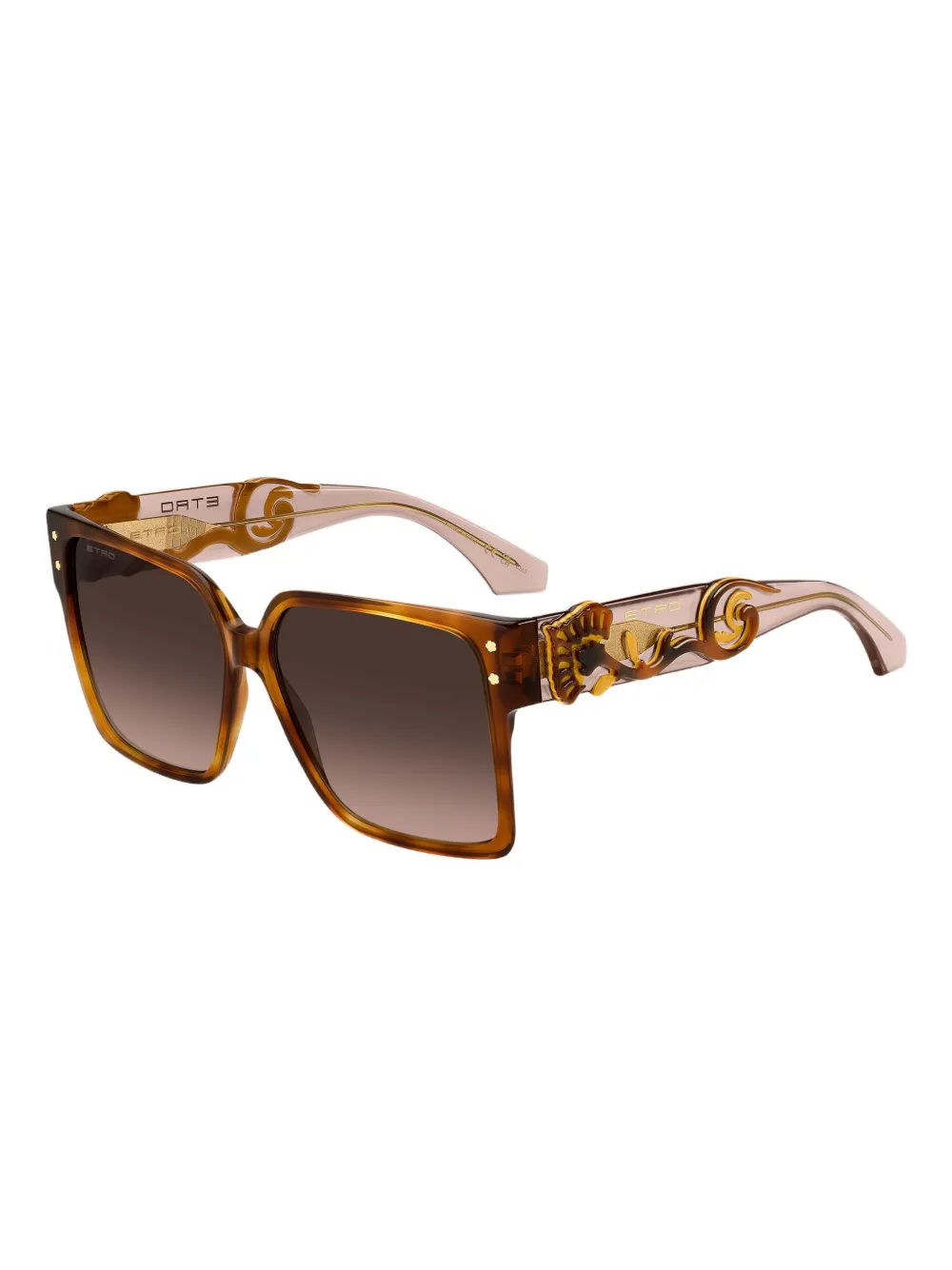 ETRO Blossom zonnebril met vierkant montuur - Bruin