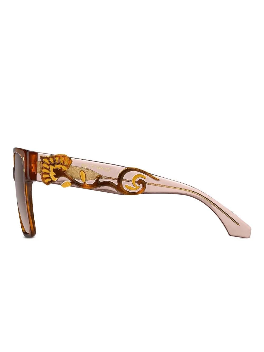 Etro Blossom-embellished Square Sunglasses In Brown