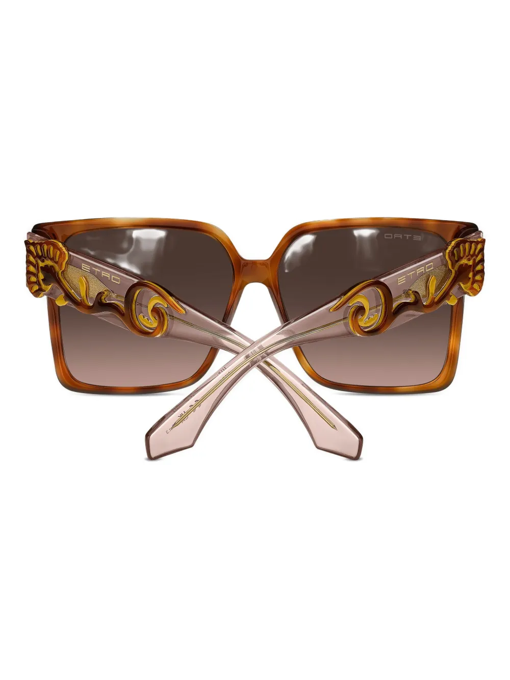 Etro Blossom-embellished Square Sunglasses In Brown