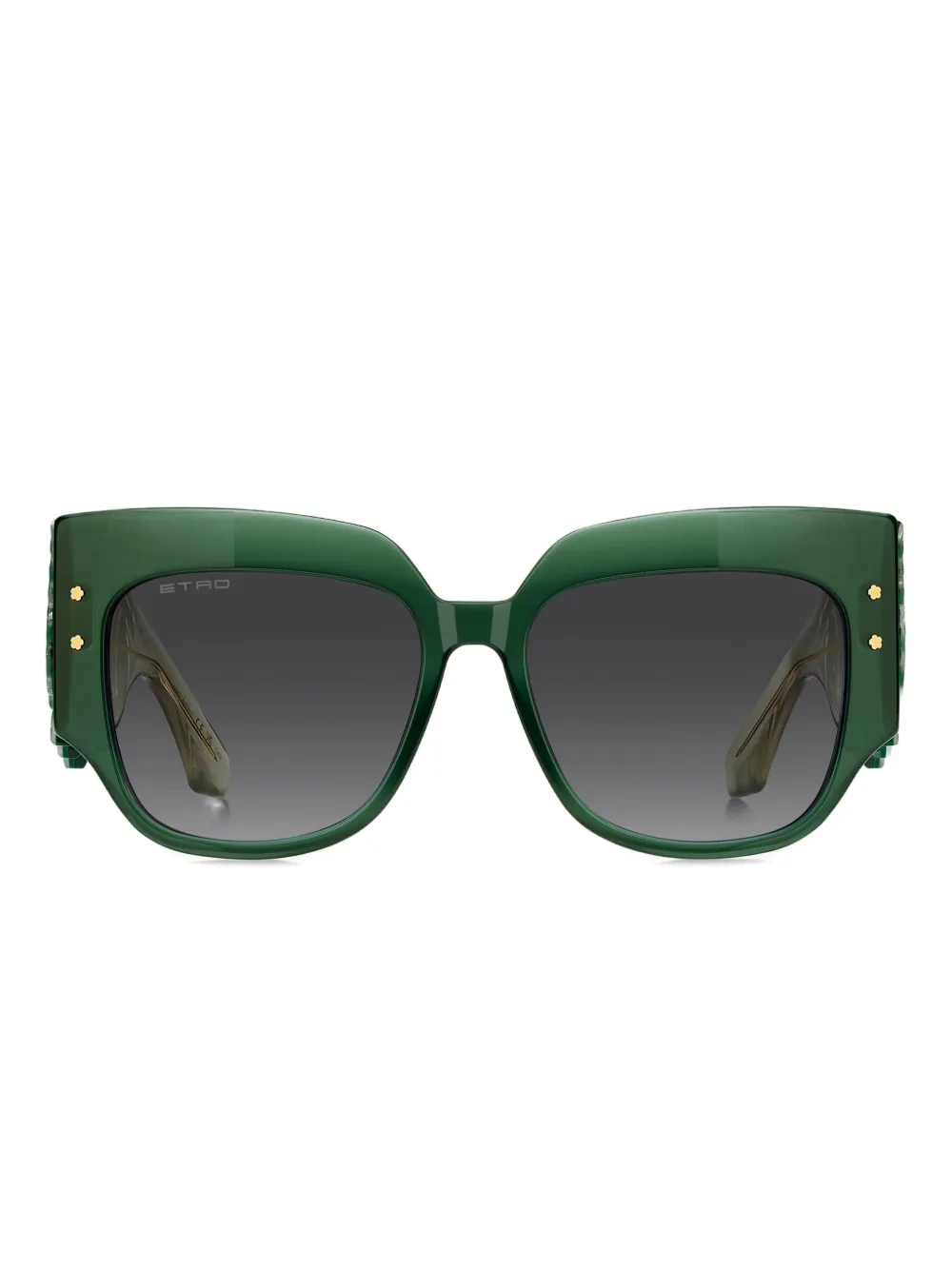ETRO blossom-embellished square-frame sunglasses | Green | Image 1