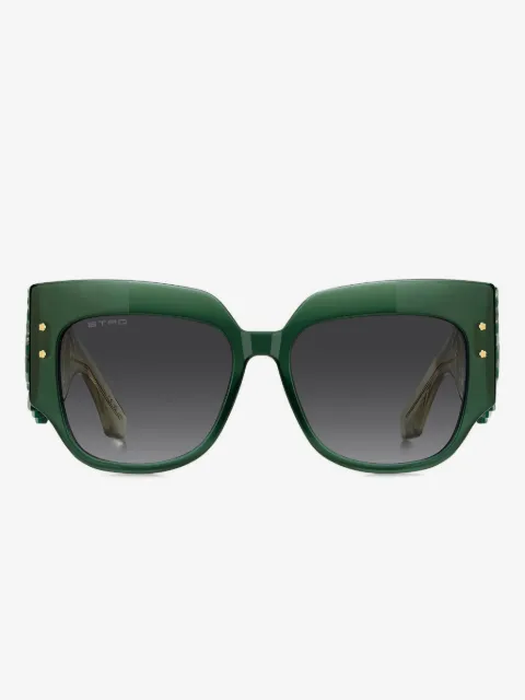 ETRO blossom-embellished square-frame sunglasses