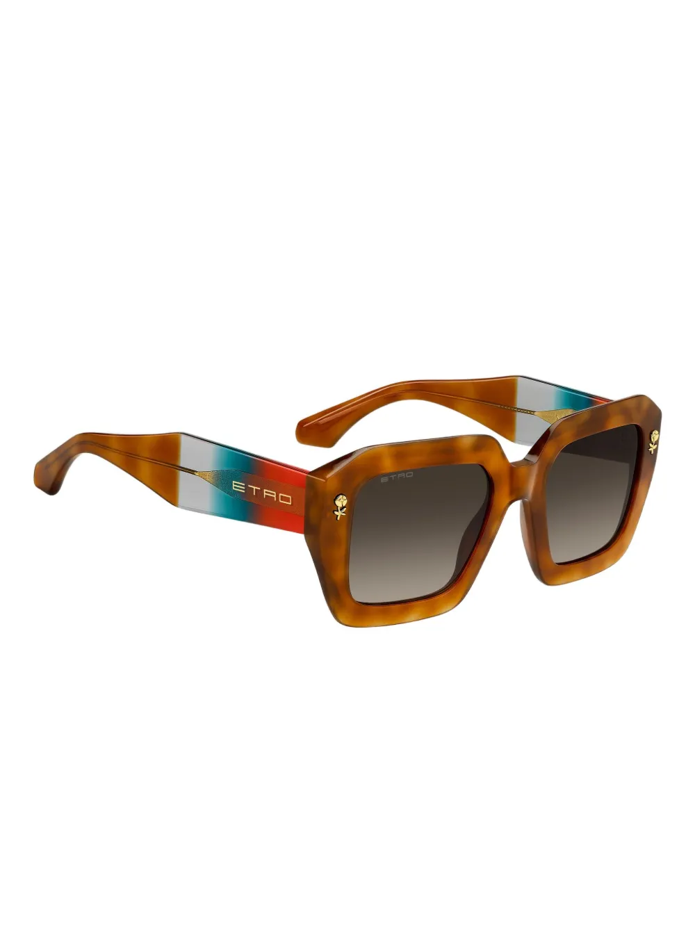 ETRO Zonnebril met vierkant montuur - Bruin