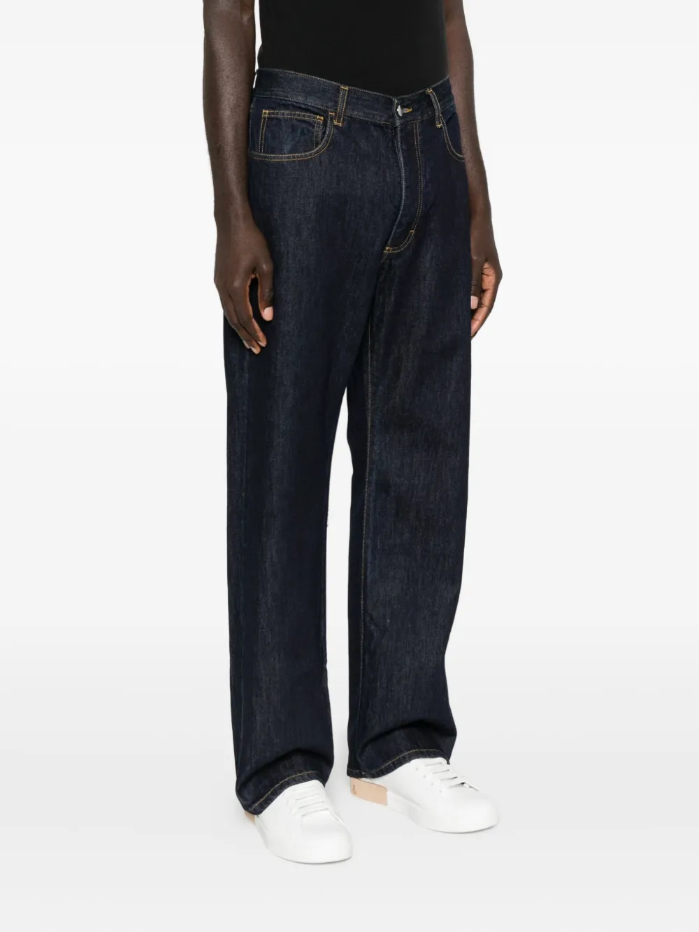 Costumein Jeans met vijf zakken en knoopsluiting Blauw