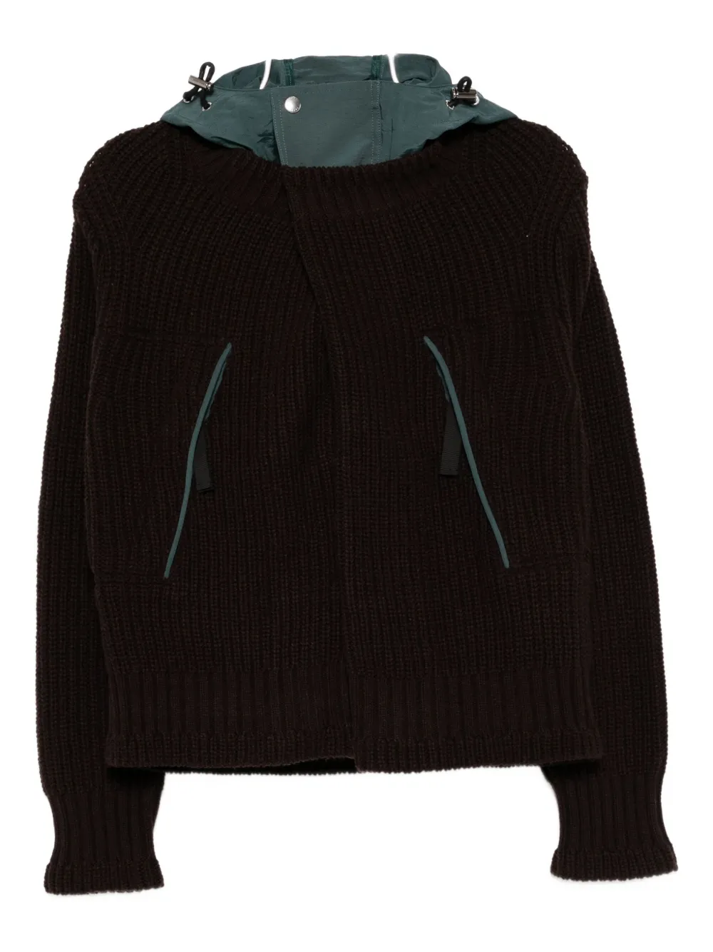 Sacai Double-layer Jumper In Brown