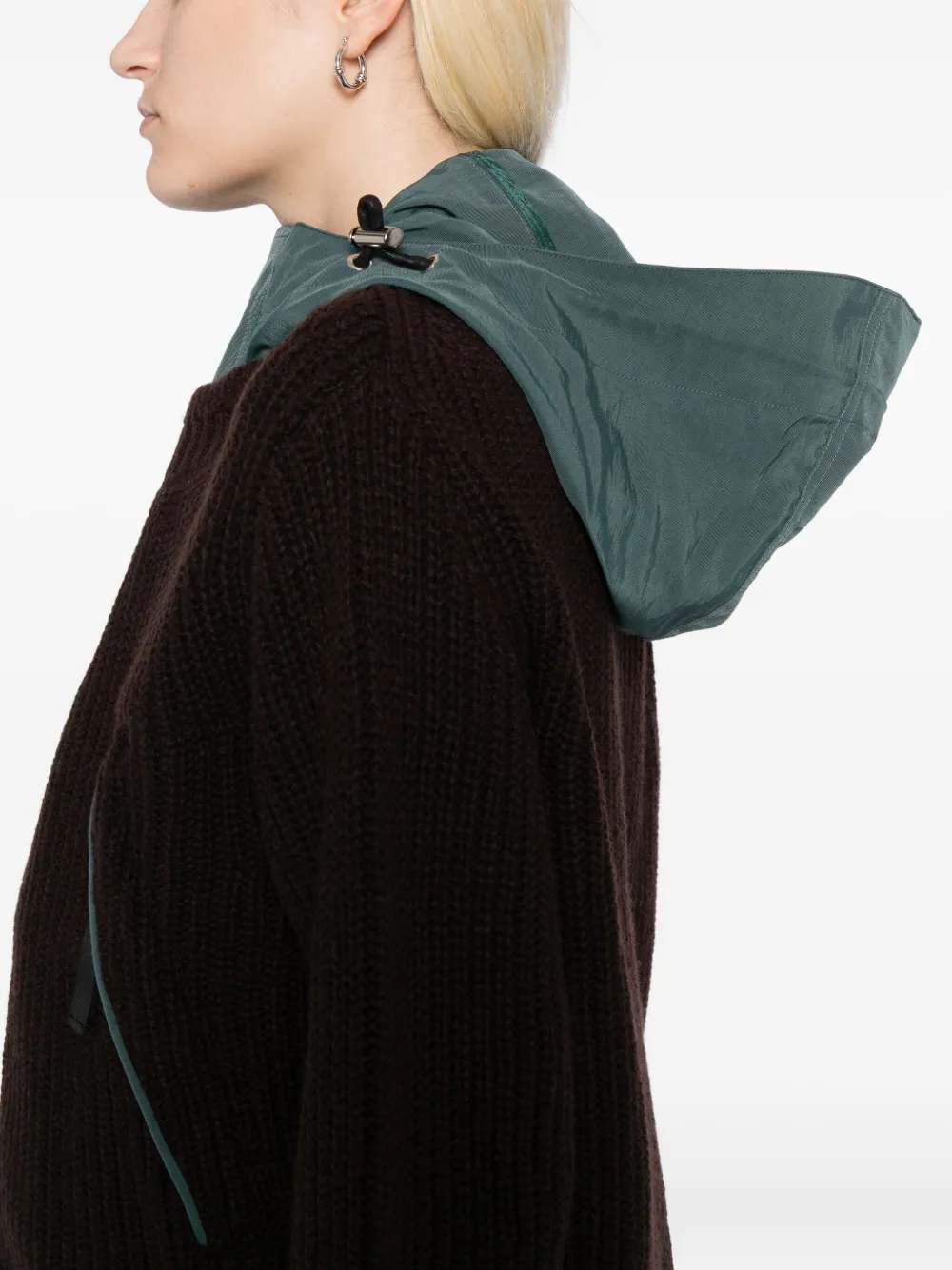 Sacai Double-layer Jumper In Brown