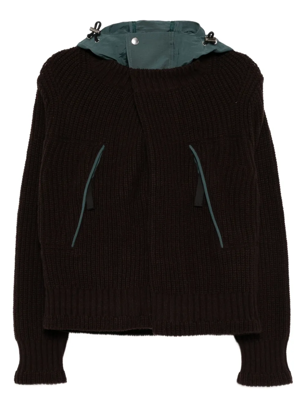 sacai double-layer jumper | Brown | Image 1