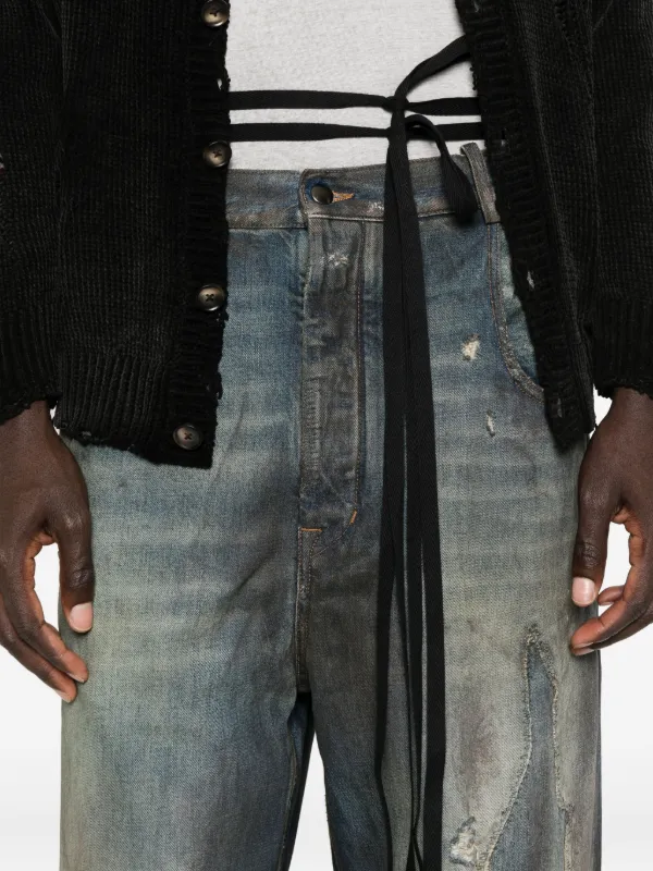 Ann Demeulemeester ダメージ パネル ジーンズ | ブルー | FARFETCH JP