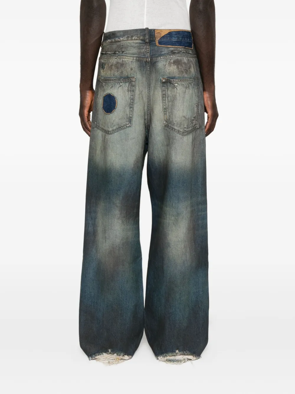 Ann Demeulemeester Distressed Panelled Jeans In Blue