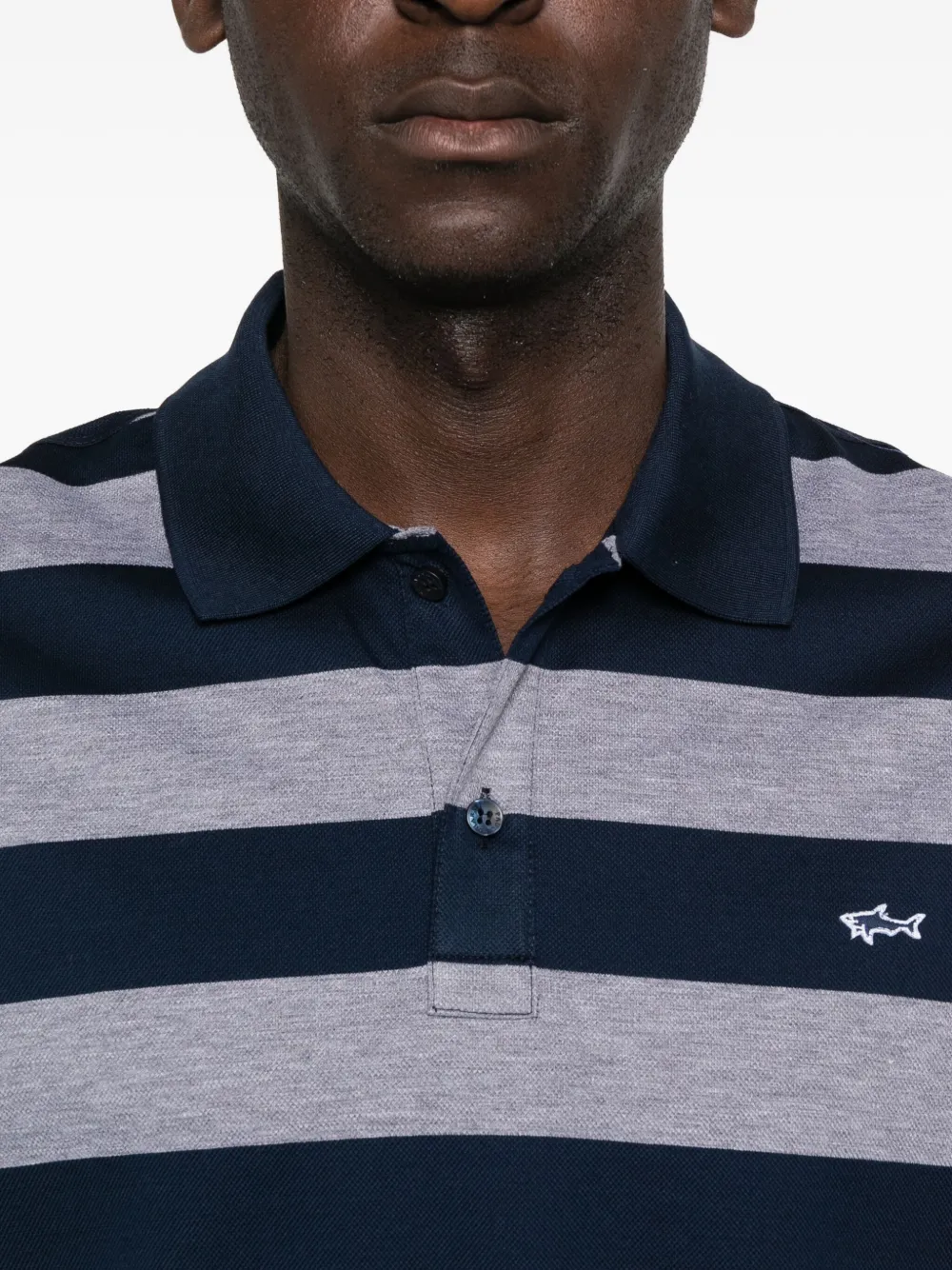 Paul & Shark Striped Polo Shirt In Blue