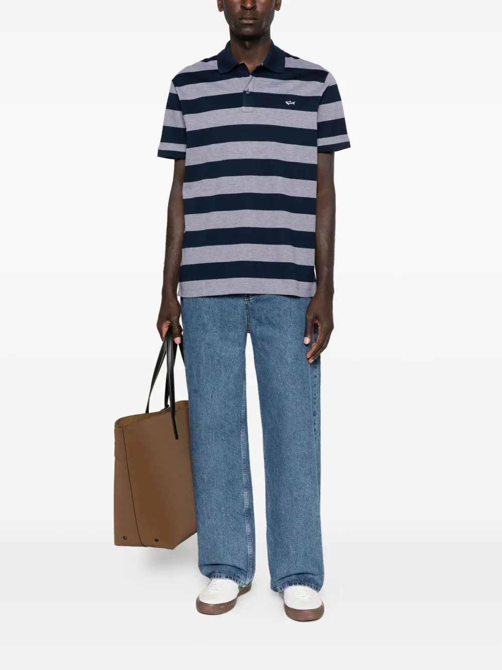 Paul & Shark striped polo shirt - Blauw