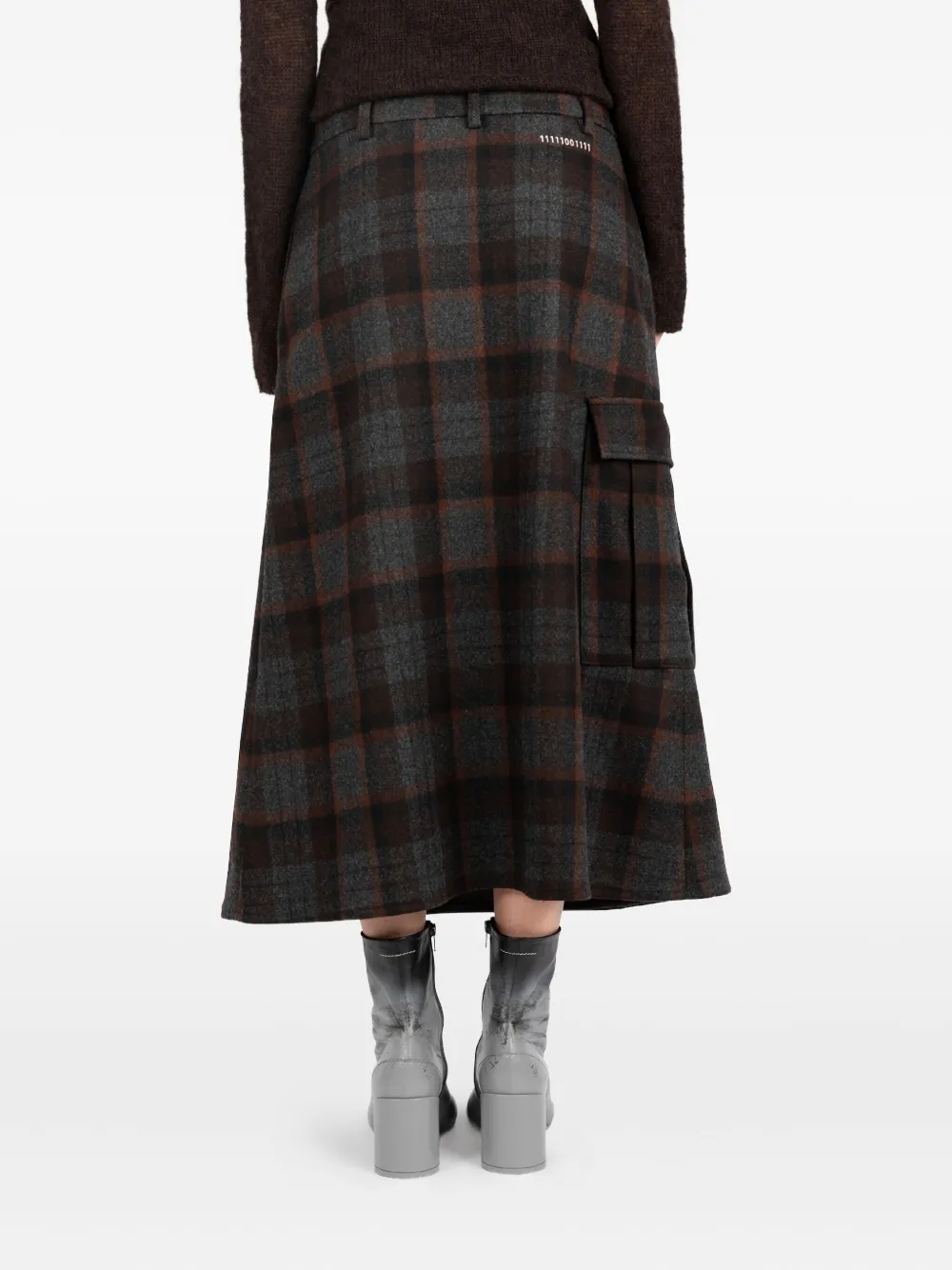Société Anonyme Check Pocket-detail Skirt In Black
