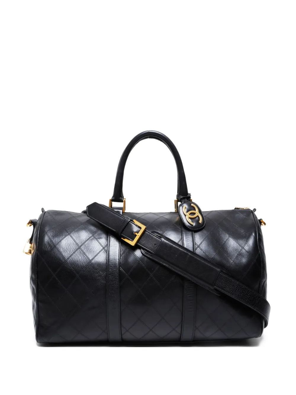 CHANEL Pre-Owned 1989-1991  quilted leather Boston bag | Black | Image 1