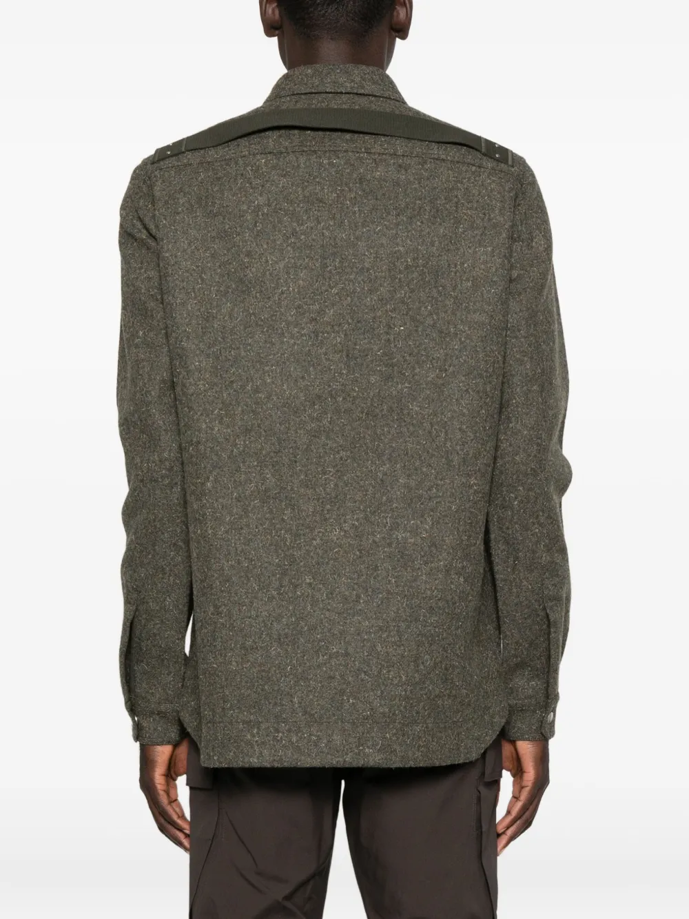 Rick Owens Button-fastening Patch-pocket Shirt In Gray