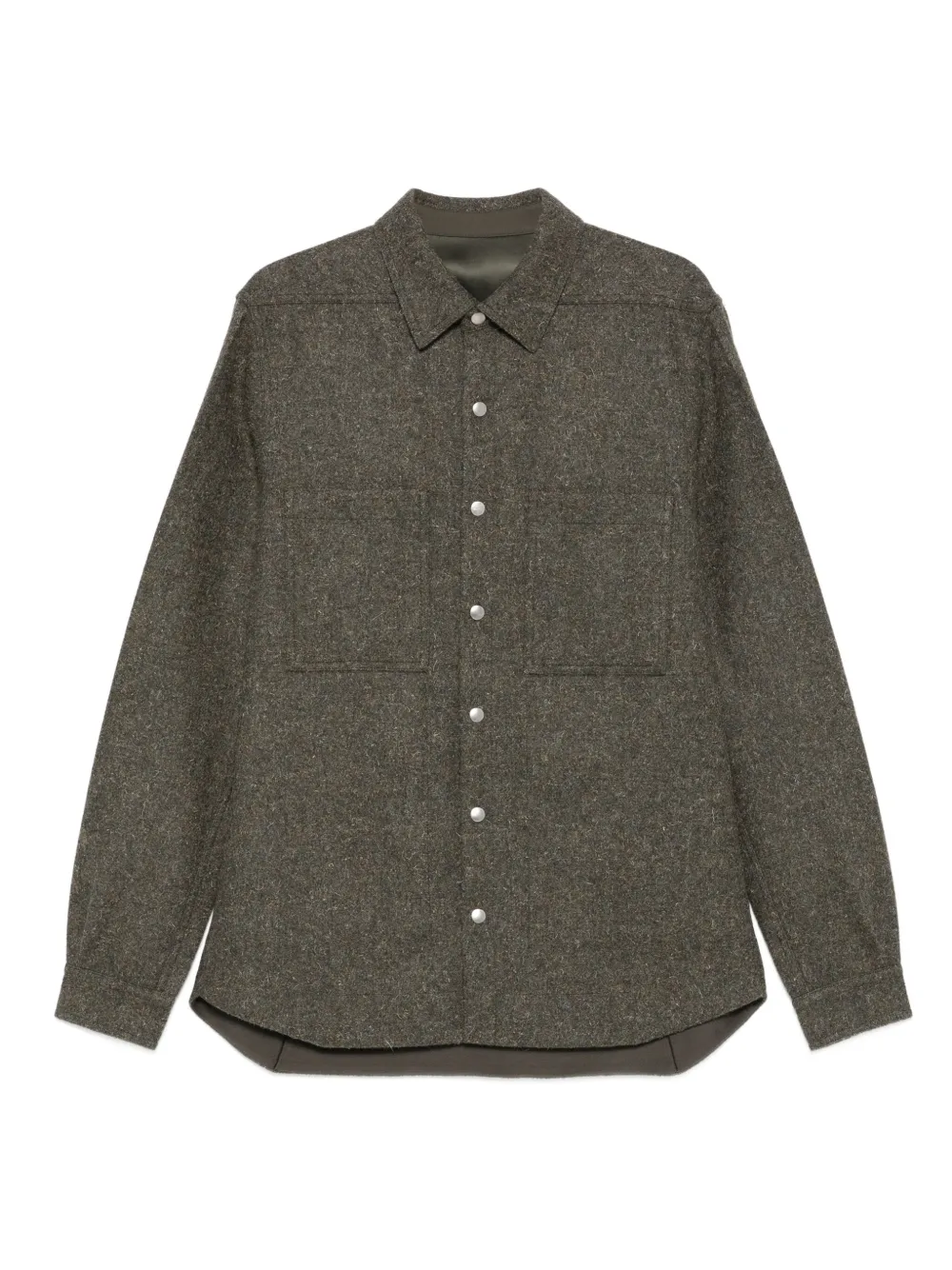 Rick Owens button-fastening patch-pocket shirt | Grey | Image 1