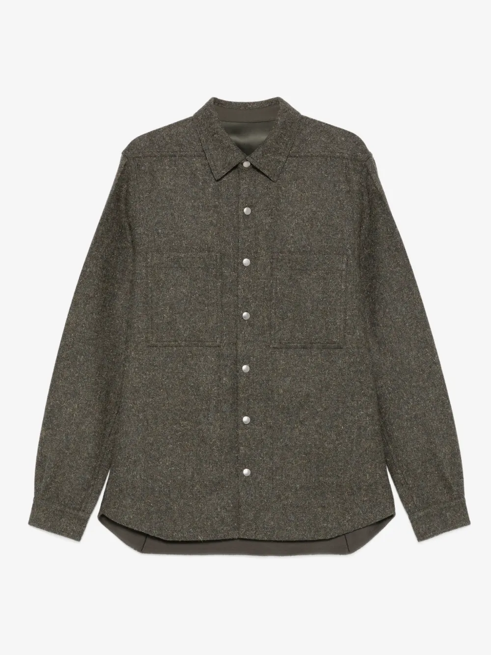 Rick Owens button-fastening patch-pocket shirt | Grey | Image 1