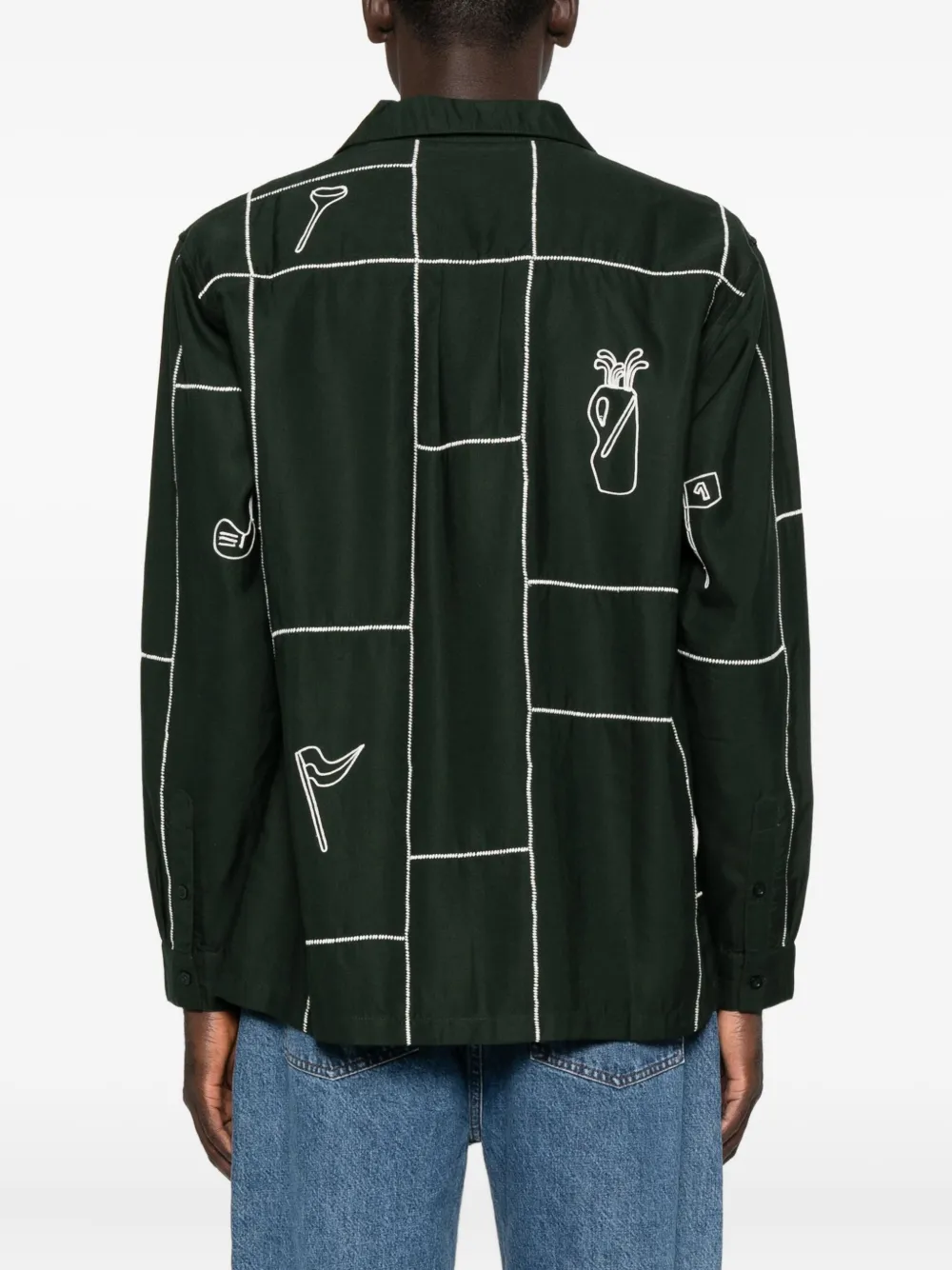 Maison Labiche Riqueti overhemd met geborduurd patroon Groen