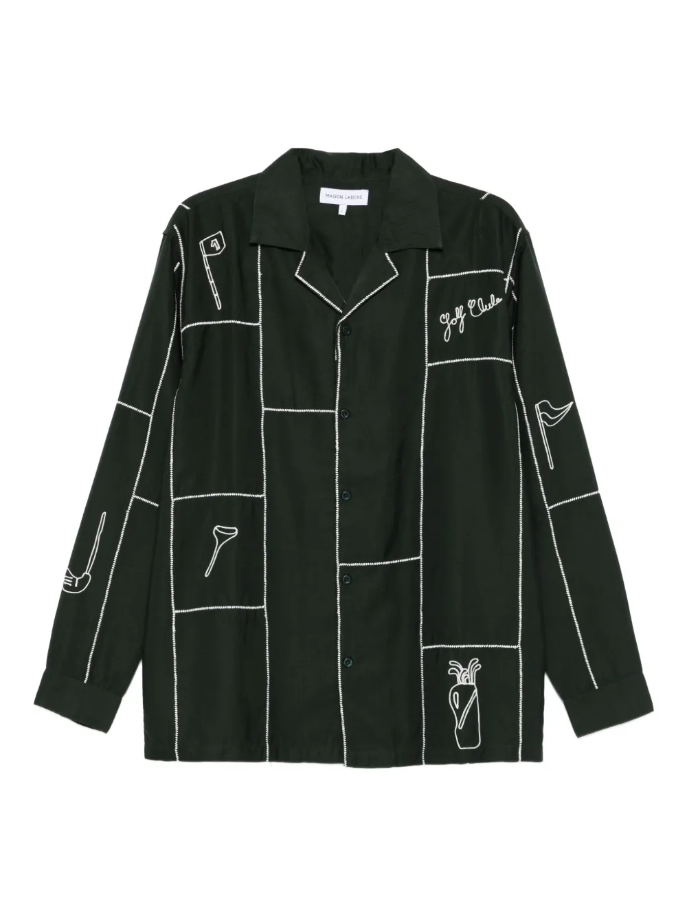 Maison Labiche Riqueti motif-embroidered shirt | Green | Image 1