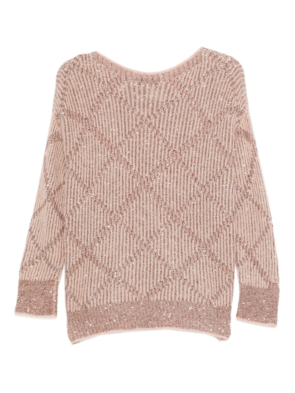 D.Exterior sequin-embellished diamond-pattern sweater | Knitted Sweaters | Image 2