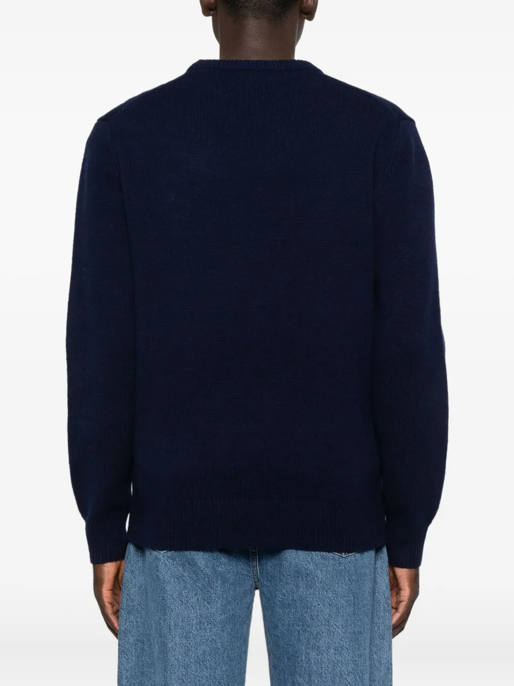 Maison Labiche Mawas sweater met geborduurd detail en ronde hals Blauw