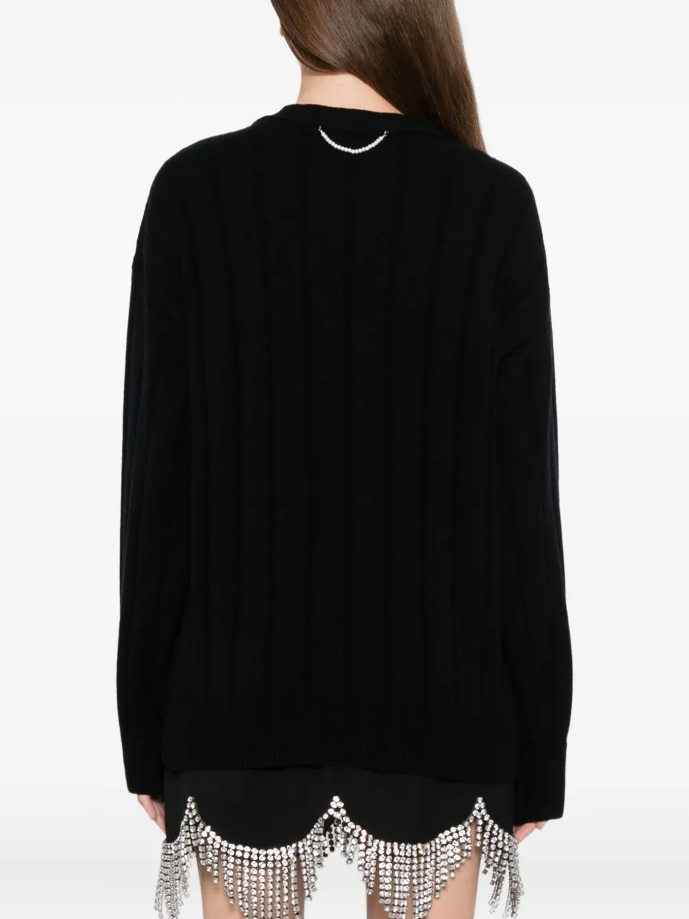 Kimhekim Vest met V-hals en hartpatch Zwart