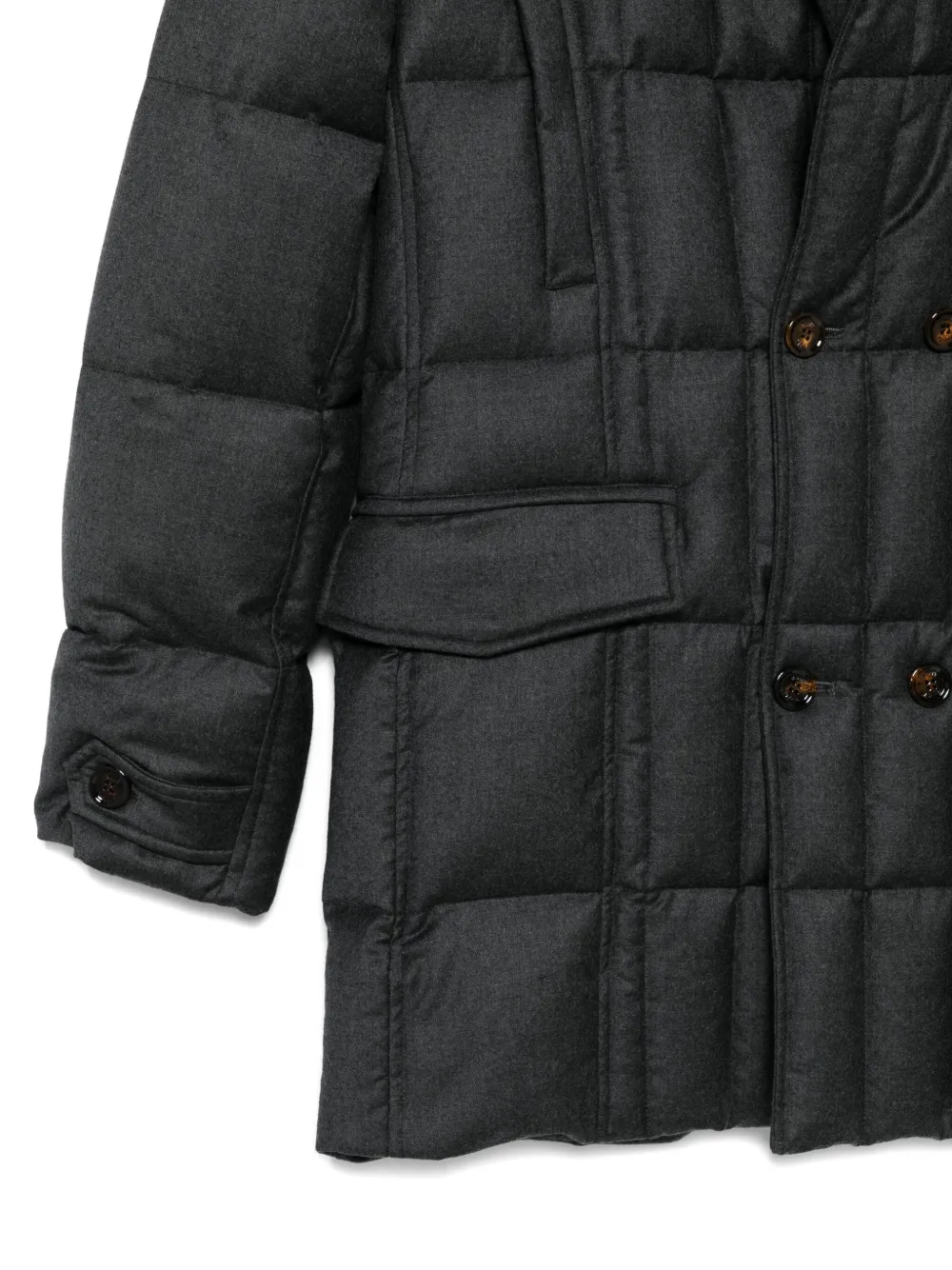 Moorer Quilted Double-breasted Jacket In Gray