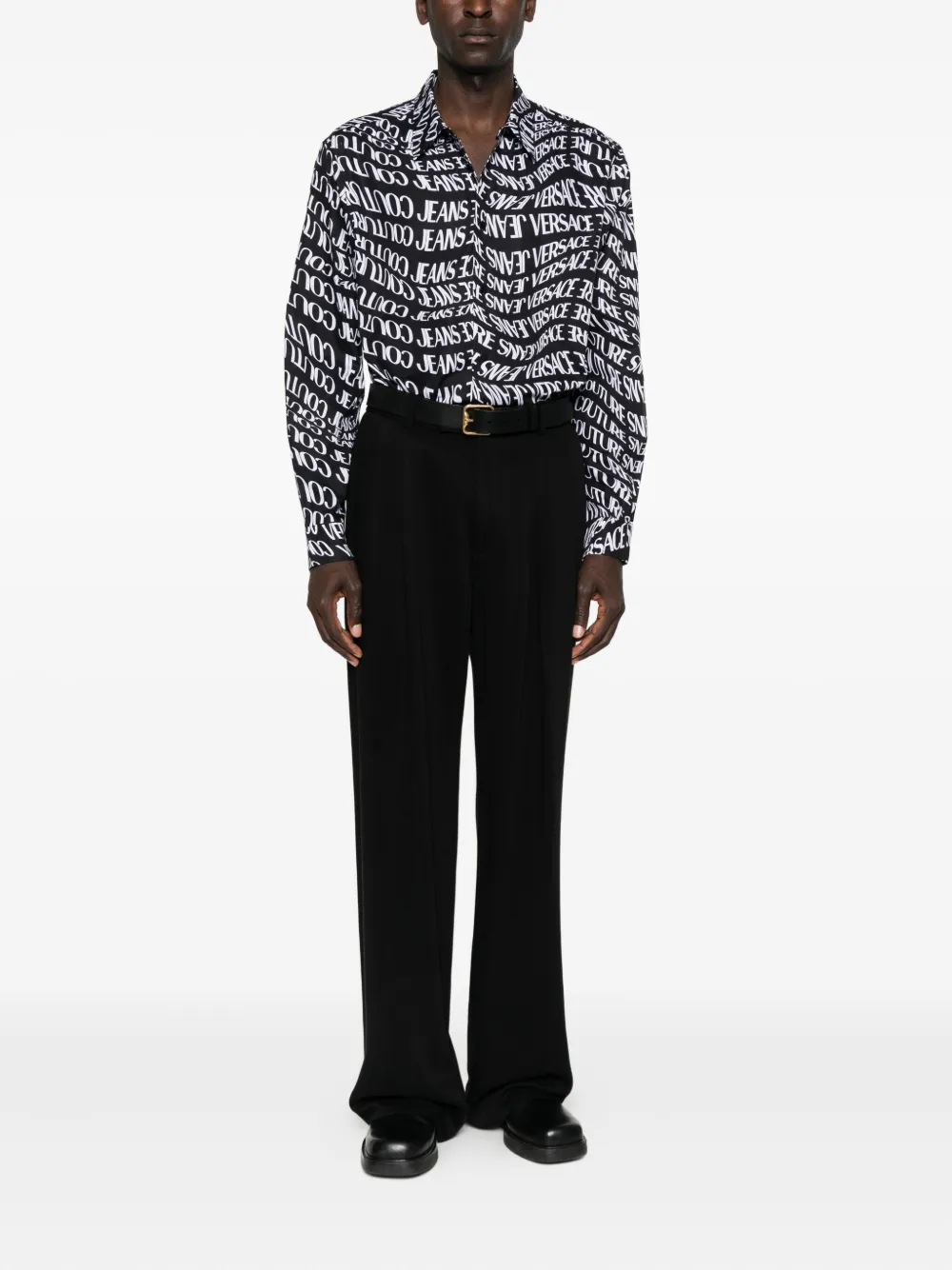 Versace Jeans Couture logo-print long-sleeves shirt - Zwart