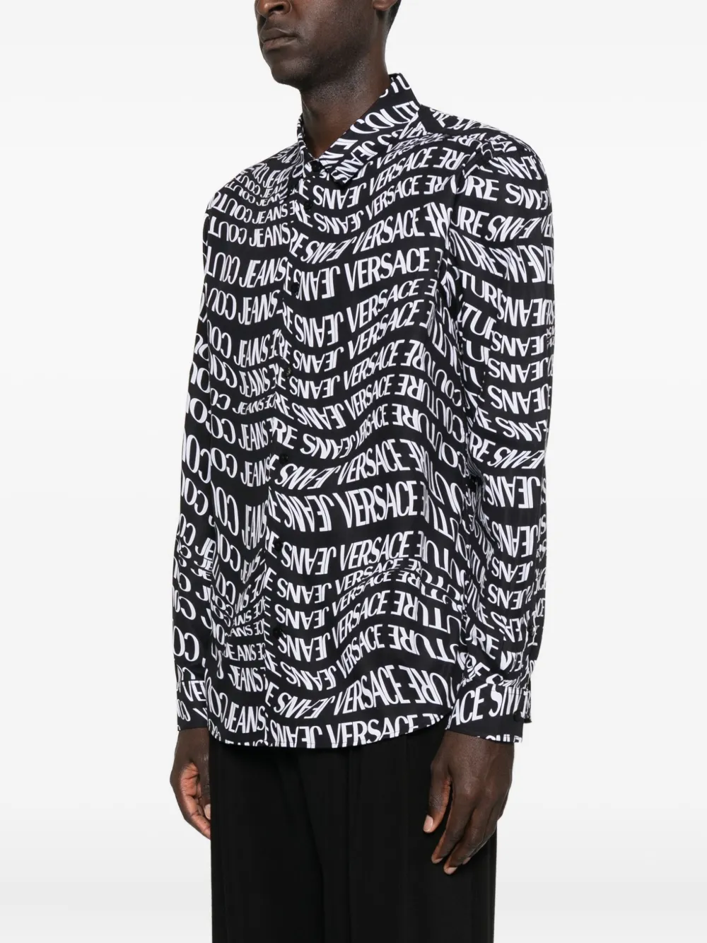 Versace Jeans Couture Overhemd met logoprint Zwart