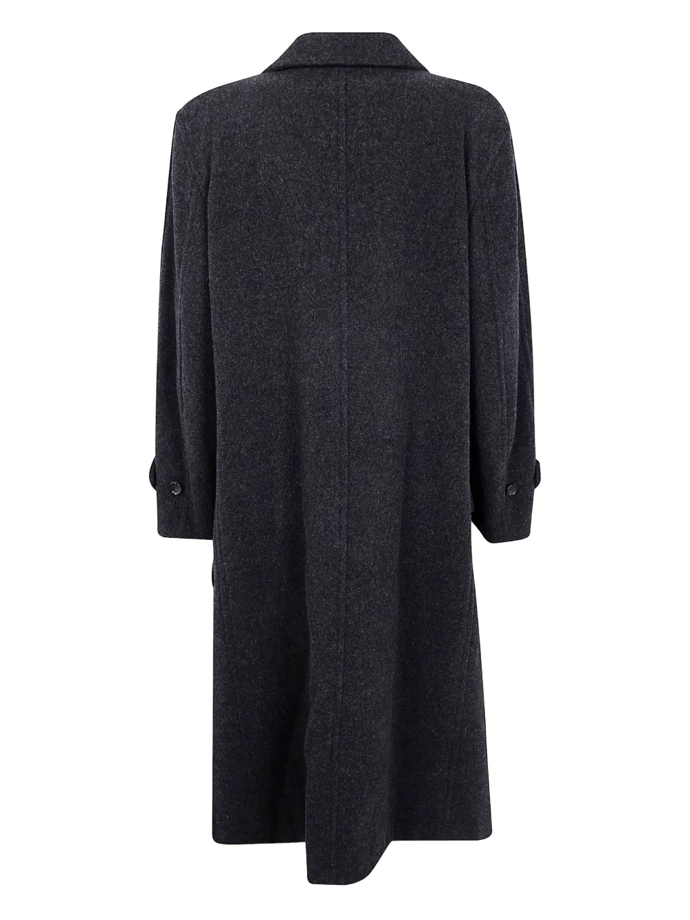 Comme Des Garçons Long Double Breasted Coat With Notched Lapels In Black
