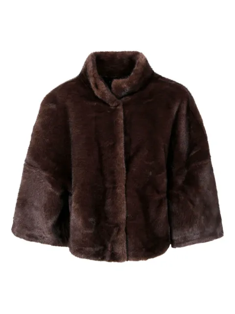 DRHOPE cape faux-fur coat