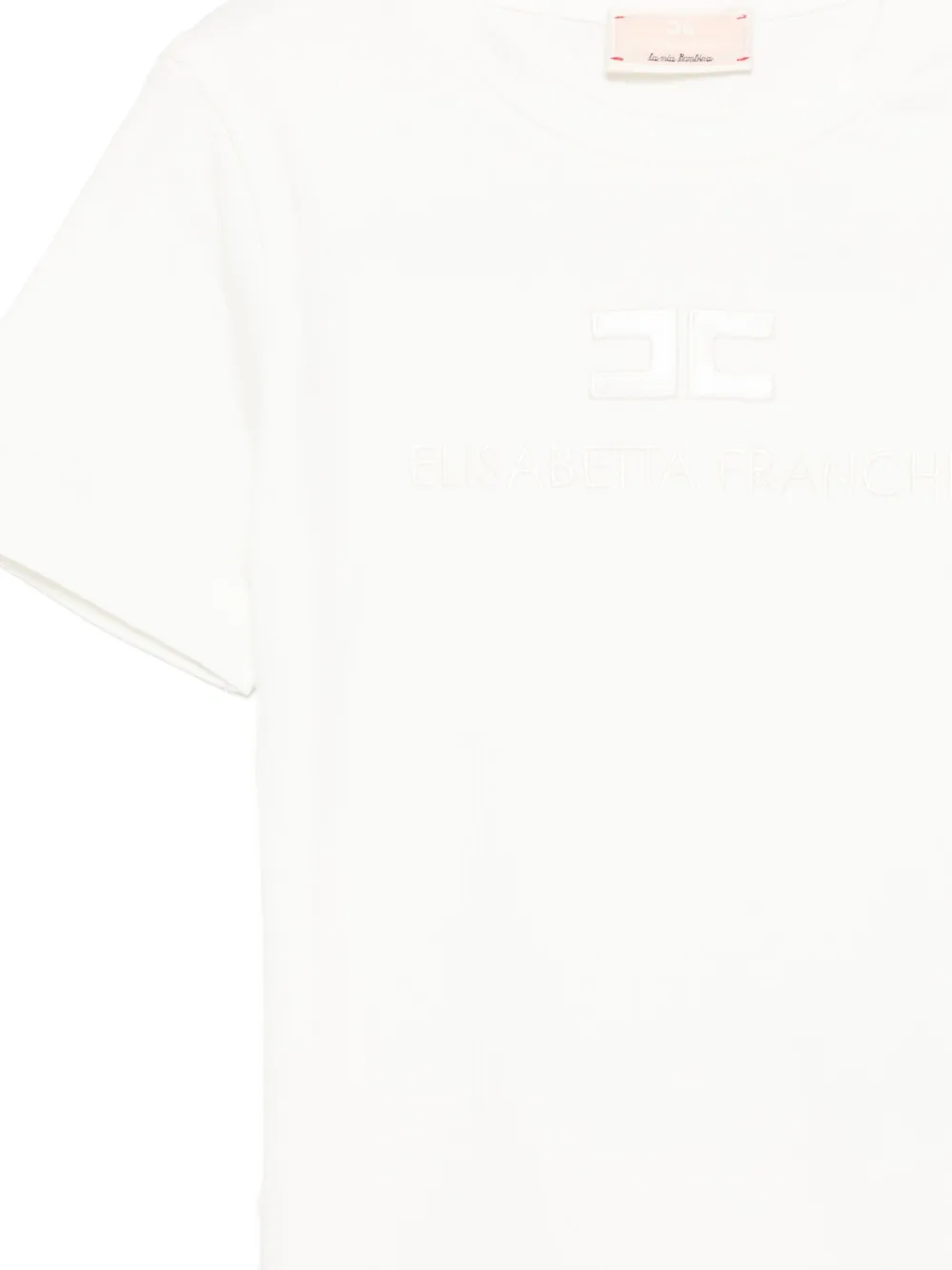 Elisabetta Franchi Kids T-shirt met geborduurd logo Beige