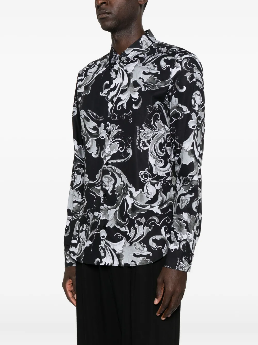 Versace Jeans Couture Overhemd met barokprint Zwart