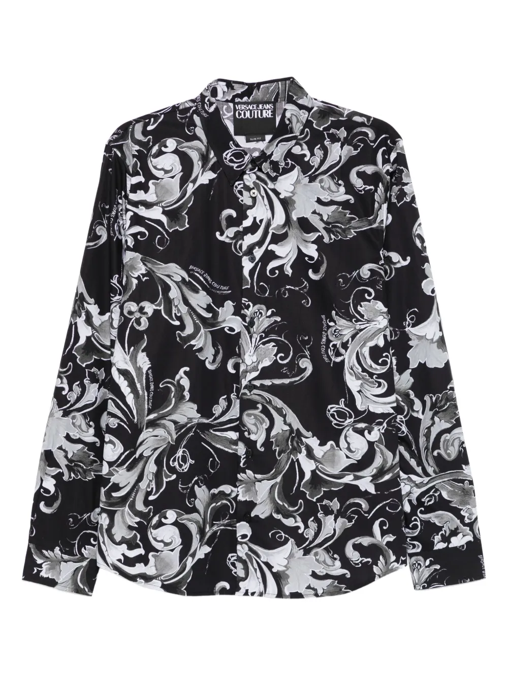 Versace Jeans Couture baroque-print long-sleeves shirt | Black | Image 1