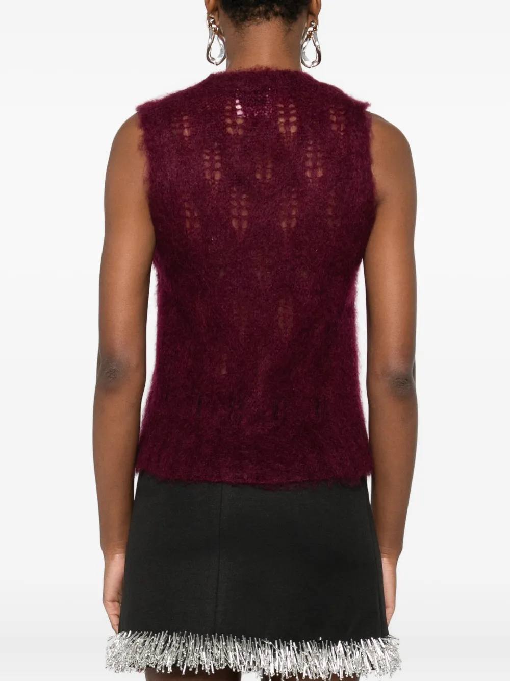 Forte Forte Open-knit Sleeveless Top In Purple