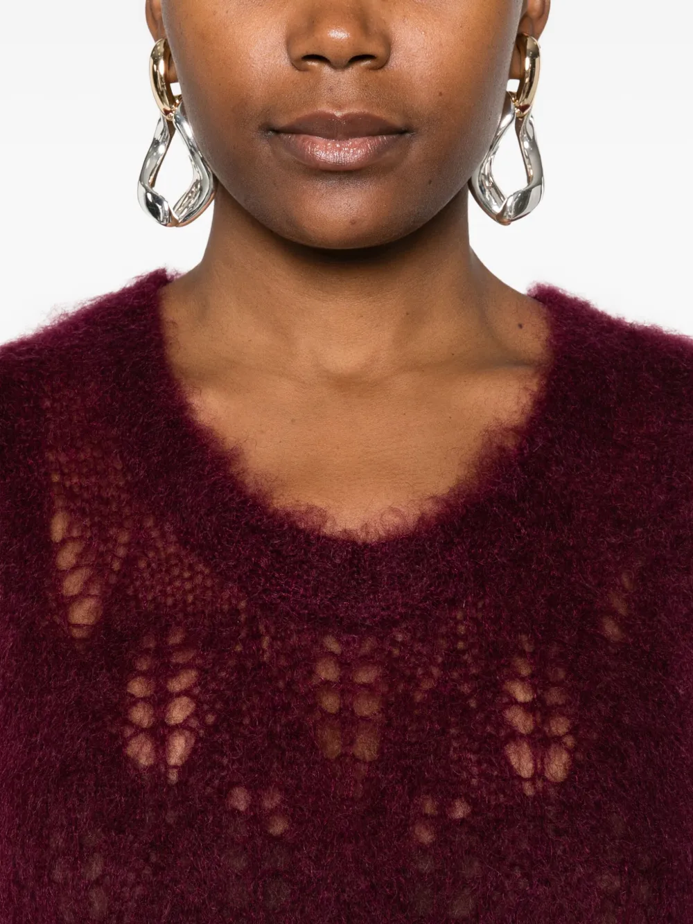 Forte Forte Open-knit Sleeveless Top In Purple